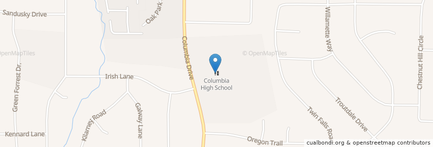 Mapa de ubicacion de Columbia High School en United States, Georgia, Dekalb County.