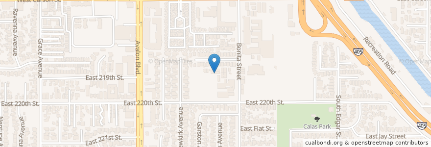 Mapa de ubicacion de Bonita Elementary School en United States, California, Los Angeles County, Carson.