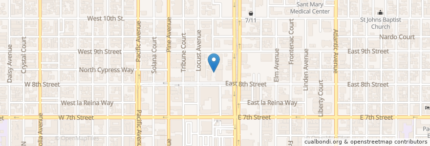 Mapa de ubicacion de Boyd High School en Estados Unidos Da América, Califórnia, Los Angeles County, Long Beach.