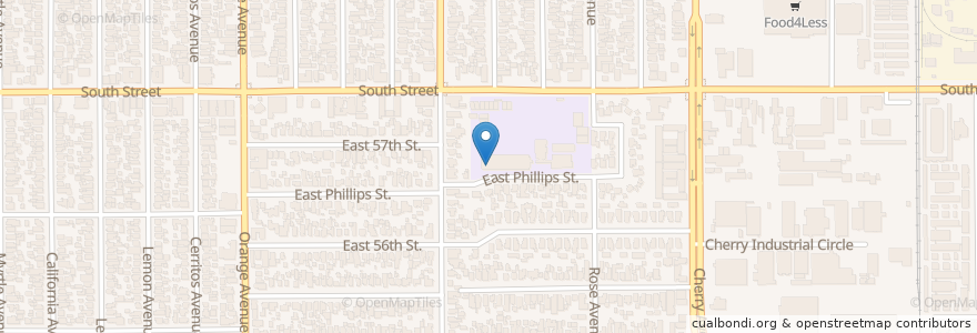 Mapa de ubicacion de Harte Elementary School en Amerika Syarikat, California, Los Angeles County, Long Beach.
