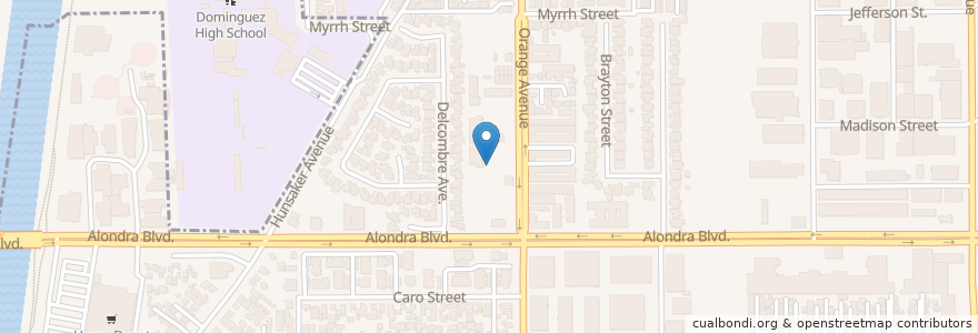 Mapa de ubicacion de Brethren High School en United States, California, Los Angeles County, Paramount.