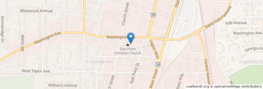 Mapa de ubicacion de Pathway Christian School en United States, Georgia, Fulton County, East Point.
