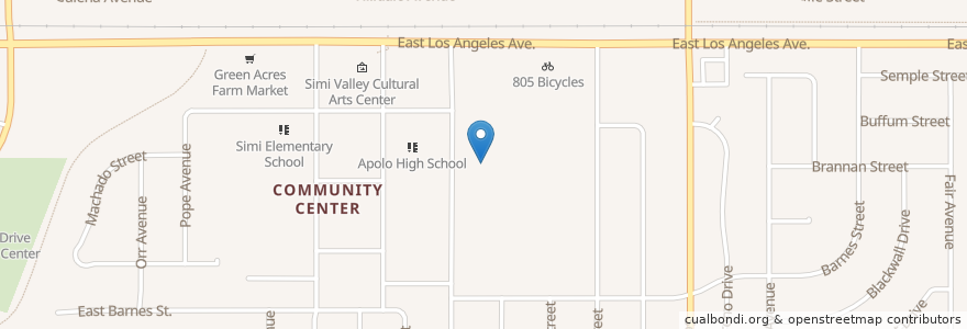Mapa de ubicacion de Simi Valley Adult Education Center en Verenigde Staten, Californië, Ventura County, Simi Valley.