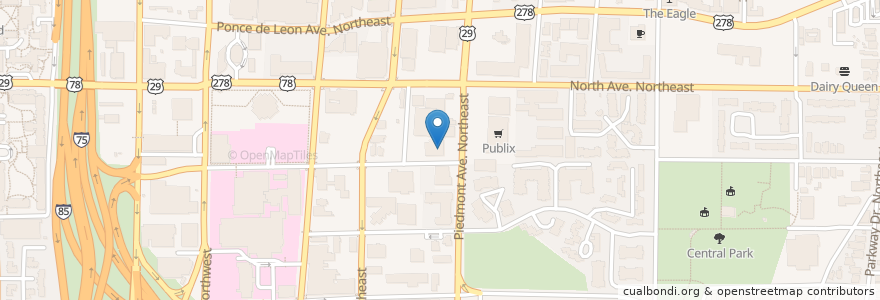 Mapa de ubicacion de Civic Center Station Atlanta Post Office en 미국, 조지아, Fulton County, Atlanta.