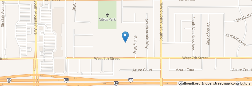 Mapa de ubicacion de Citrus Elementary School en Amerika Birleşik Devletleri, Kaliforniya, San Bernardino County.