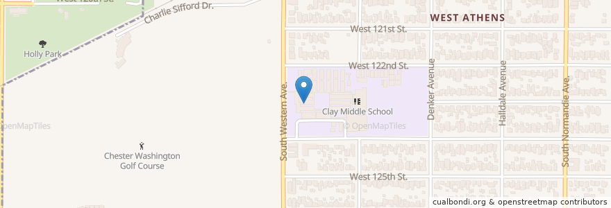 Mapa de ubicacion de Clay Middle School en Estados Unidos Da América, Califórnia, Los Angeles County.