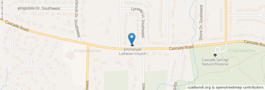 Mapa de ubicacion de Emmanuel Lutheran Church en Estados Unidos Da América, Geórgia, Fulton County, Atlanta.