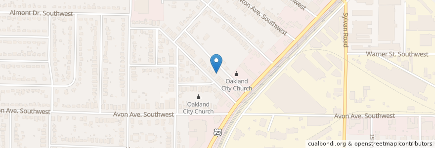 Mapa de ubicacion de Ladd Street United Methodist Church en Estados Unidos Da América, Geórgia, Fulton County, Atlanta.