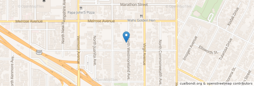 Mapa de ubicacion de Dayton Heights Elementary School en United States, California, Los Angeles County, Los Angeles.