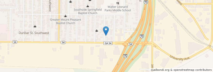 Mapa de ubicacion de Early Church of God in Christ en États-Unis D'Amérique, Géorgie, Fulton County, Atlanta.
