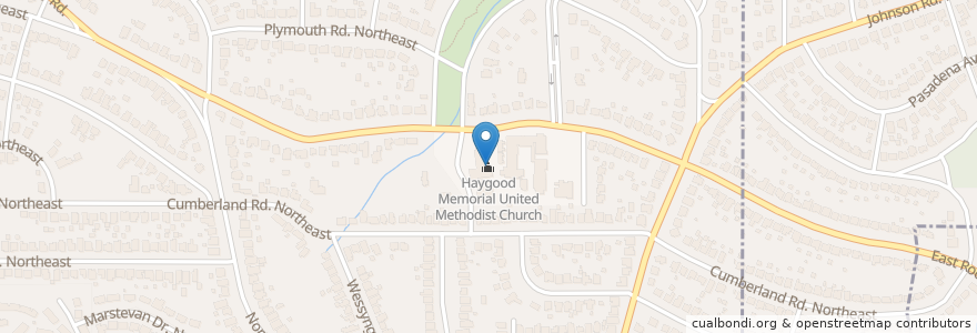 Mapa de ubicacion de Haygood Memorial United Methodist Church en United States, Georgia, Fulton County, Atlanta.