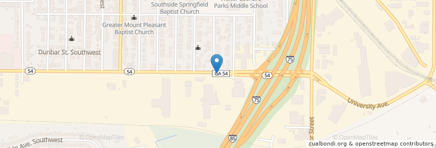 Mapa de ubicacion de New Hope Baptist Church en アメリカ合衆国, ジョージア州, Fulton County, Atlanta.