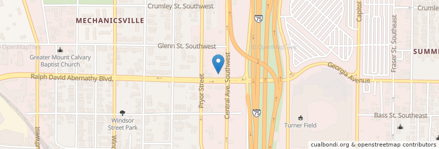 Mapa de ubicacion de Saint Stephens Missionary Baptist Church en 美利坚合众国/美利堅合眾國, 喬治亞州, Fulton County, Atlanta.