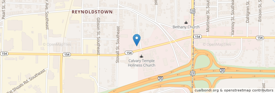 Mapa de ubicacion de Thankful Apostolic Deliverance Temple en Estados Unidos Da América, Geórgia, Fulton County, Atlanta.