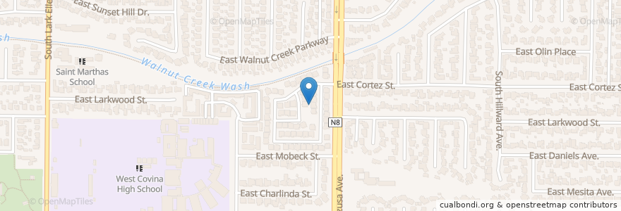 Mapa de ubicacion de El Dorado School en 美利坚合众国/美利堅合眾國, 加利福尼亚州/加利福尼亞州, 洛杉矶县, West Covina, West Covina.