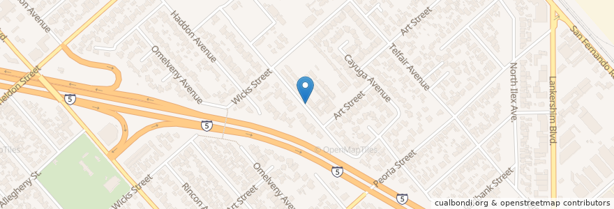 Mapa de ubicacion de Fernangeles Elementary School en Estados Unidos De América, California, Los Angeles County, Los Ángeles.