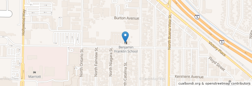 Mapa de ubicacion de Burbank Fire Station 13 en Amerika Birleşik Devletleri, Kaliforniya, Los Angeles County, Burbank.