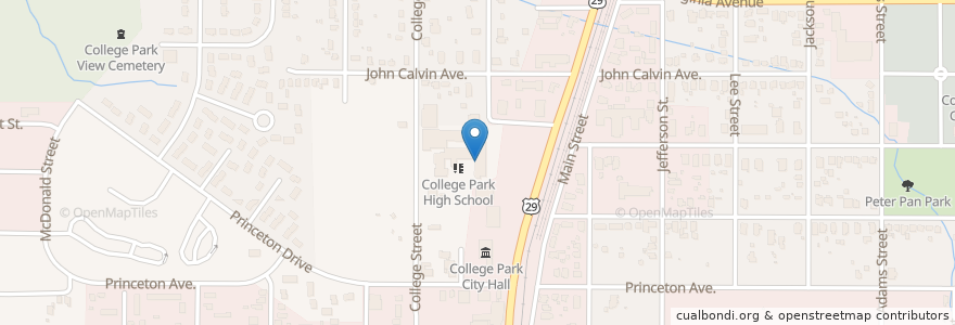 Mapa de ubicacion de McClarin Alternative School en United States, Georgia, College Park, Fulton County.