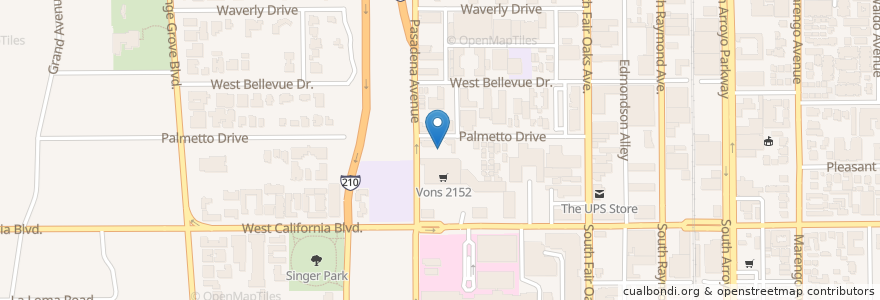 Mapa de ubicacion de Garfield School en United States, California, Los Angeles County, Pasadena.