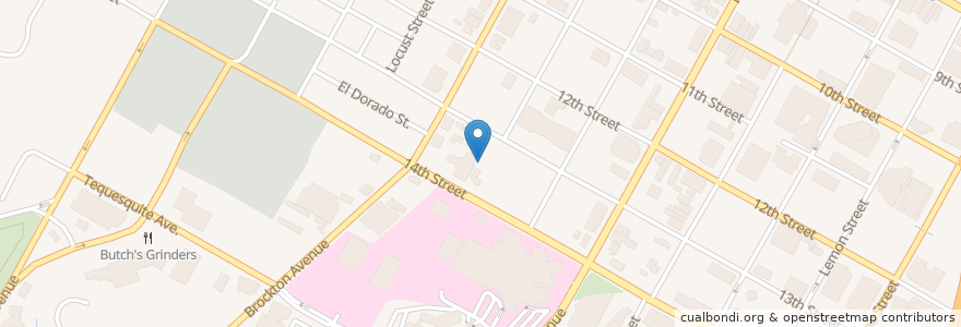 Mapa de ubicacion de Grant Elementary School en Estados Unidos Da América, Califórnia, Riverside County, Riverside.