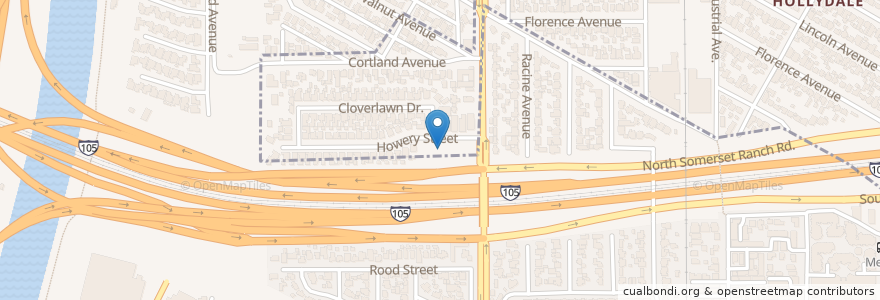 Mapa de ubicacion de Grove School en ایالات متحده آمریکا, کالیفرنیا, Los Angeles County, Paramount.