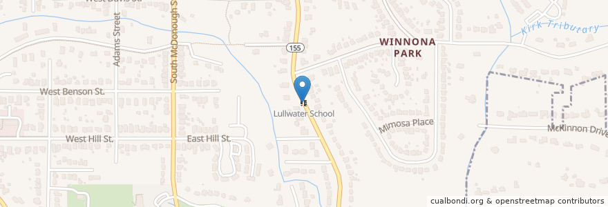 Mapa de ubicacion de Lullwater School en 美利坚合众国/美利堅合眾國, 喬治亞州, Dekalb County, Decatur.