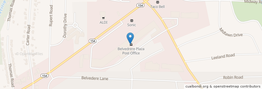 Mapa de ubicacion de Belvedrere Plaza Post Office en Vereinigte Staaten Von Amerika, Georgia, Dekalb County.