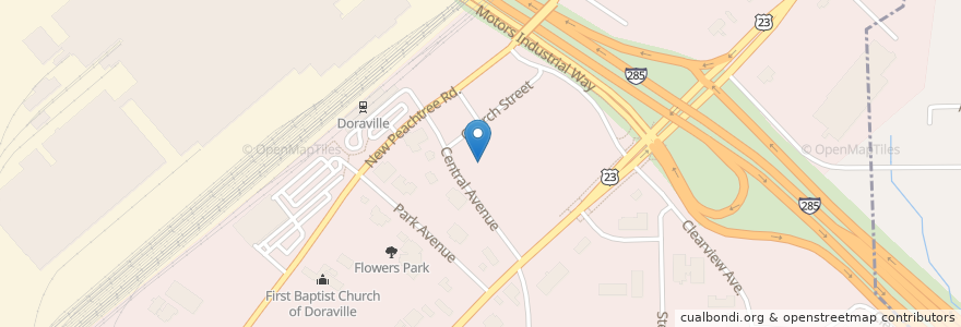Mapa de ubicacion de Doraville Presbyterian Church en Estados Unidos Da América, Geórgia, Dekalb County, Doraville.
