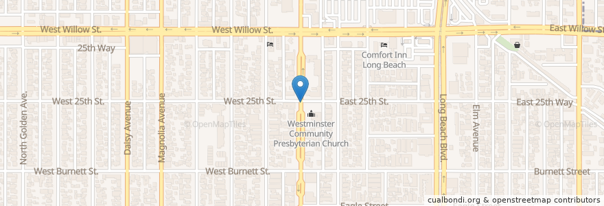 Mapa de ubicacion de Holy Innocents School en Stati Uniti D'America, California, Los Angeles County, Long Beach.