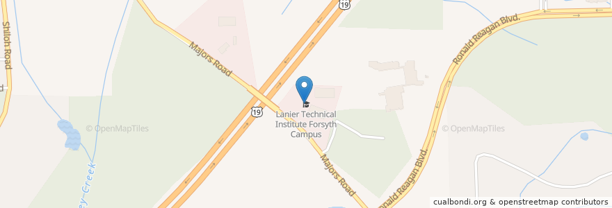 Mapa de ubicacion de Lanier Technical Institute Forsyth Campus en 美利坚合众国/美利堅合眾國, 喬治亞州, Forsyth County.
