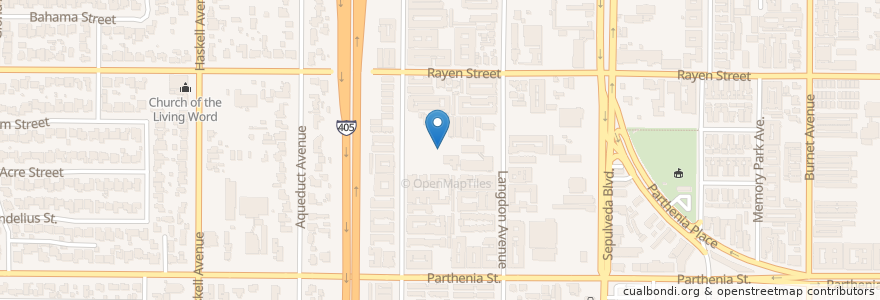 Mapa de ubicacion de Langdon Elementary School en United States, California, Los Angeles County, Los Angeles.