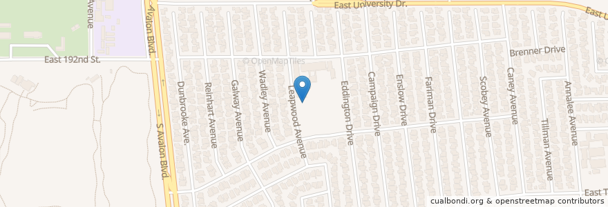 Mapa de ubicacion de Leapwood Avenue School en アメリカ合衆国, カリフォルニア州, Los Angeles County, Carson.