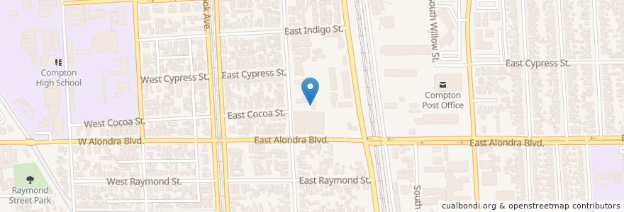 Mapa de ubicacion de Lincoln School en Amerika Syarikat, California, Los Angeles County, Compton.