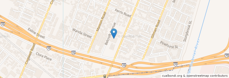 Mapa de ubicacion de Jerry Voorhis Elementary School en الولايات المتّحدة الأمريكيّة, كاليفورنيا, مقاطعة لوس أنجلس.