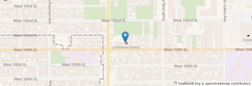 Mapa de ubicacion de Lockhaven School en United States, California, Los Angeles County, Inglewood.