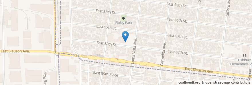 Mapa de ubicacion de Loma Vista Elementary School en 美利坚合众国/美利堅合眾國, 加利福尼亚州/加利福尼亞州, 洛杉矶县, Vernon, Maywood.