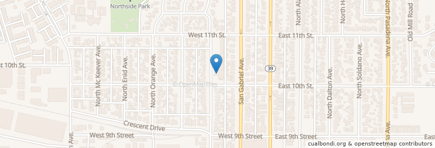 Mapa de ubicacion de Longfellow Elementary School en 美利坚合众国/美利堅合眾國, 加利福尼亚州/加利福尼亞州, 洛杉矶县, Azusa.