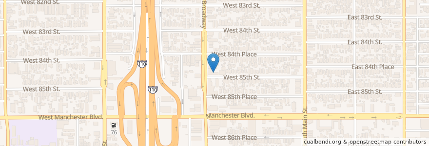 Mapa de ubicacion de Manchester School en United States, California, Los Angeles County, Los Angeles.