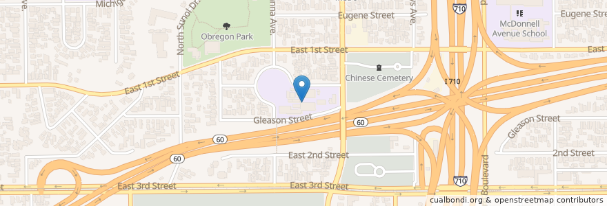 Mapa de ubicacion de Marianna Elementary School en Stati Uniti D'America, California, Los Angeles County.