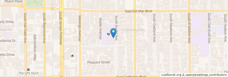 Mapa de ubicacion de Mayfield Junior School en United States, California, Los Angeles County, Pasadena.