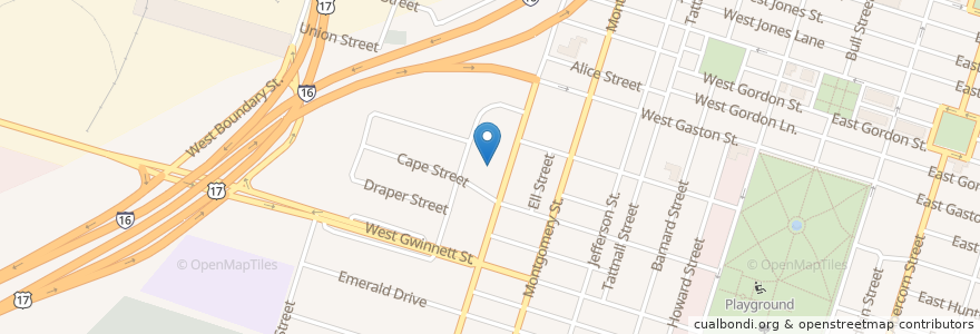 Mapa de ubicacion de Saint Philip African Methodist Episcopal Church en Stati Uniti D'America, Georgia, Chatham County, Savannah.