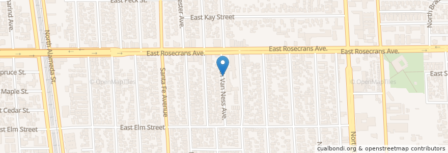 Mapa de ubicacion de Mayo Elementary School en 미국, 캘리포니아주, Los Angeles County, 콤프턴.