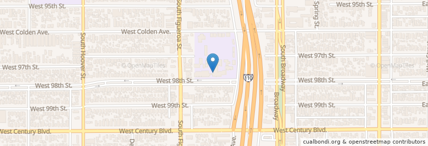 Mapa de ubicacion de Ninety-Seventh Street Elementary School en Amerika Birleşik Devletleri, Kaliforniya, Los Angeles County, Los Angeles.