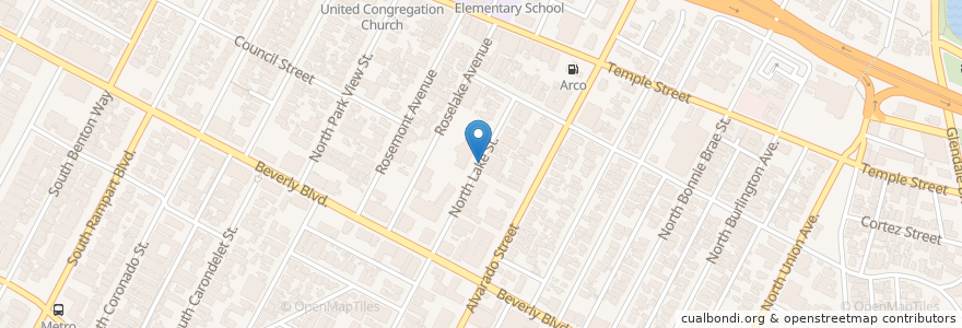 Mapa de ubicacion de Our Lady of Loretto High School en 美利坚合众国/美利堅合眾國, 加利福尼亚州/加利福尼亞州, 洛杉矶县, 洛杉矶.