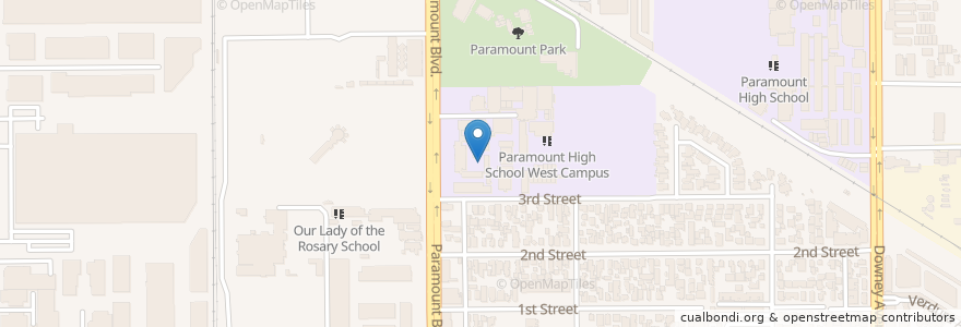 Mapa de ubicacion de Clearwater Intermediate School en United States, California, Los Angeles County, Paramount.