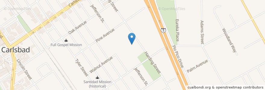 Mapa de ubicacion de Pine Elementary School en United States, California, San Diego County, Carlsbad.