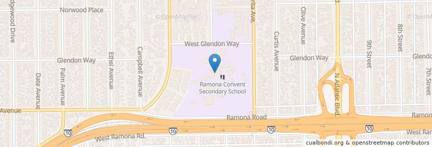Mapa de ubicacion de Ramona Convent of the Holy Names en Stati Uniti D'America, California, Los Angeles County, Alhambra.
