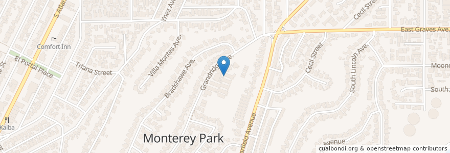 Mapa de ubicacion de Repetto School en アメリカ合衆国, カリフォルニア州, Los Angeles County, Monterey Park.