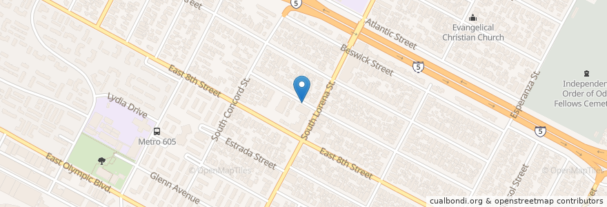 Mapa de ubicacion de Resurrection School en アメリカ合衆国, カリフォルニア州, Los Angeles County, ロサンゼルス.