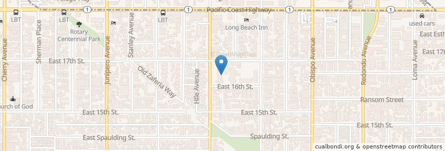 Mapa de ubicacion de Lee Elementary School en Estados Unidos Da América, Califórnia, Los Angeles County, Long Beach.
